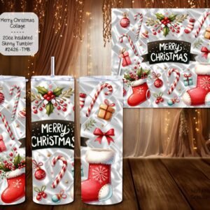 Beautiful Holiday Stainless Steel Tumbler: Merry Christmas