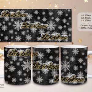 Beautiful Ceramic Holiday Coffee Mug: Let it Snow