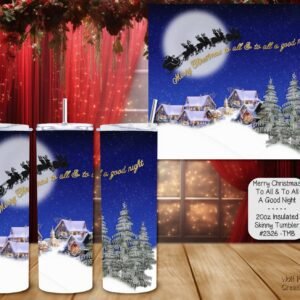 Beautiful Holiday Stainless Steel Tumbler: Merry Christmas to All