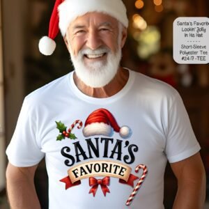 Beautiful Holiday Short Sleeve Shirt: Santa's Favorite