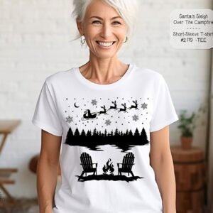 Unisex Short Sleeve Shirt: Santa's Sleigh Design