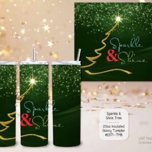 Beautiful Holiday Stainless Steel Tumbler: Sparkle & Shine