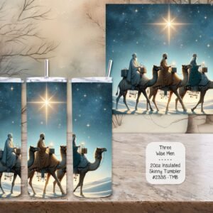 Beautiful Holiday Stainless Steel Tumbler: Three Wise Men