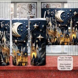 Beautiful Holiday Stainless Steel Tumbler: Twas the Night Before Christmas