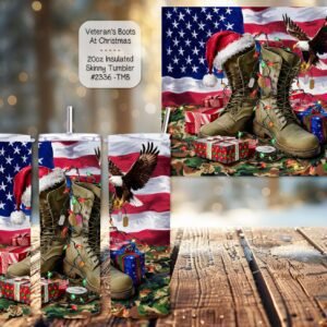 Beautiful Holiday Stainless Steel Tumbler: A Veteran's Boots