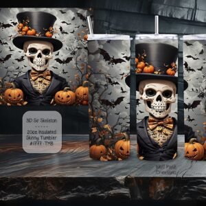 The Perfect Beautiful Skinny Tumbler featuring Sir Skeleton