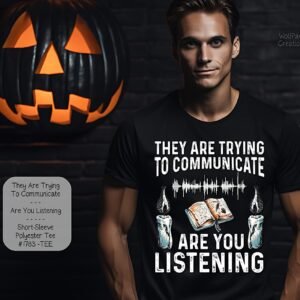 Spooky Ghosts and Spirits are Communicating T-Shirt Design