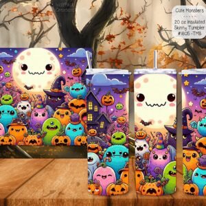 Beautiful Skinny Tumbler for All Ages: Cute Monsters