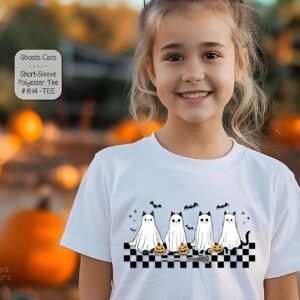 Beautiful Youth T-Shirt with Adorable Ghost Cats Design