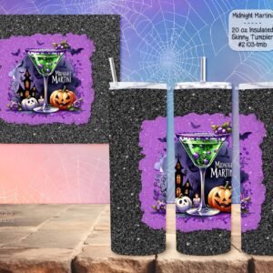 Stylish and Functional: The 20 Ounce Stainless Steel Midnight Martini Skinny Tumbler