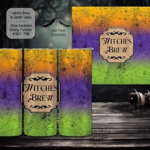 Chilling Style to Drink your Witch's Brew in Spider Webs on a Skinny Tumbler