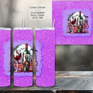 Stay Stylish and Hydrated with Our 20 Ounce Zombie Themed Stainless Steel Skinny Tumbler