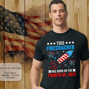 Beautiful Short Sleeve Shirt: Born on the 4th of July