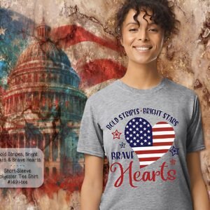 Beautiful Short Sleeve Shirt: Brave Hearts
