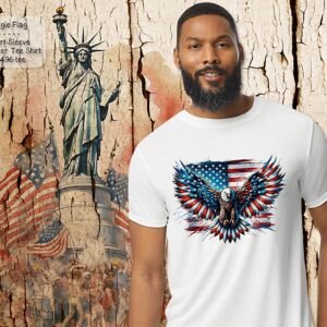 Beautiful American Eagle Flag on Short Sleeve Shirt