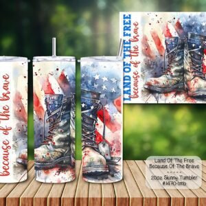 Beautiful Skinny Tumbler: Flag and Boots