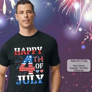 Beautiful Short Sleeve Shirt: Happy 4th of July
