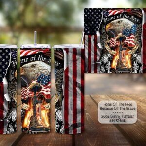 Home of the Free Because of the Brave Skinny Tumbler