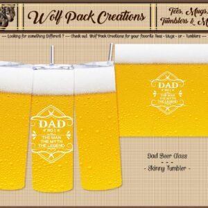 Beautiful Skinny Tumbler: Dad: The Man, The Myth, The Legend