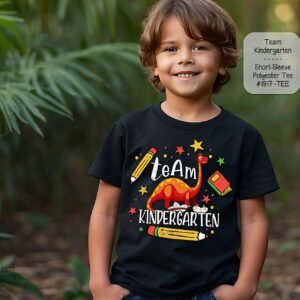 Versatile Unisex Short Sleeve Polyester Shirt for those in Kindergarten