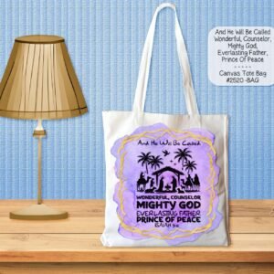 Beautiful White Polyester Tote Bag: And He Will be Called Mighty God