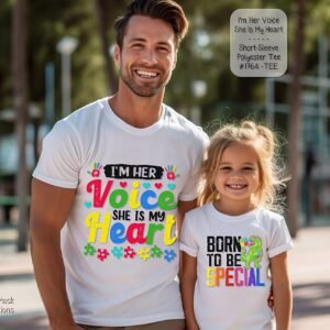 Beautiful Short Sleeve Shirt: I Am Her Voice She is My Heart