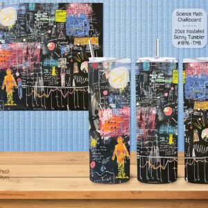 The Ultimate Science and Math Chalkboard Design Stainless Steel Skinny Tumbler