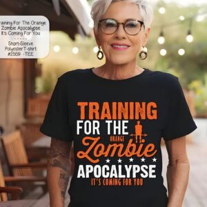Unisex Polyester Short Sleeve Shirt: Prepare for the Orange Zombie Apocalypse