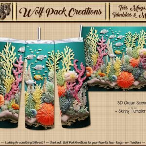 Beautiful 3D Ocean Scene on a Skinny Tumbler