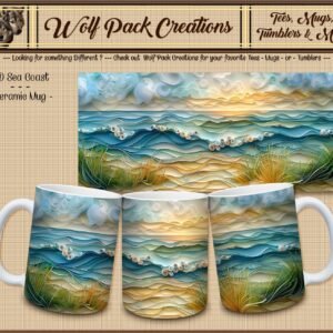 Beautiful 3D Sea Coast Ceramic Mug