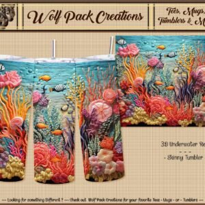 Beautiful 3D Underwater Reef on a Skinny Tumbler