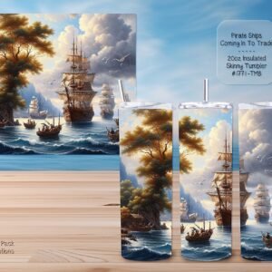 Beautiful Skinny Tumbler: Pirate Ships