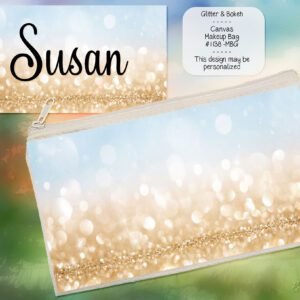 Glitter and Bokeh Zipper Pouch