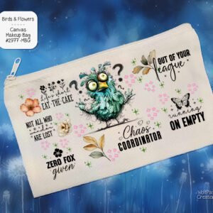 Birds and Flowers Zipper Pouch