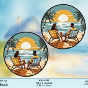 Sun & Sand: Round Beach Car Coaster - Keep Your Ride Clean & Stylish!