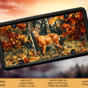 Deer Hunting Season License Plate - Custom Vanity Plate for Hunters