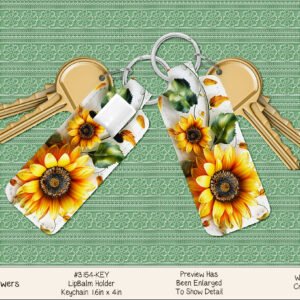 Sunflower Keychain with Chapstick Holder - Lip Balm Accessory for Spring & Summer