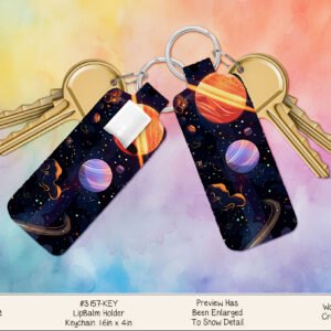 Space Planets Lip Balm Keychain - Astrology-Inspired Chapstick Holder