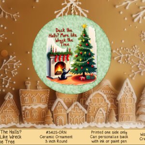 Cat Ceramic Christmas Ornament for Holiday Cheer