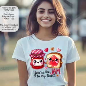 Valentine's Day Love T-shirt, Short Sleeve, Polyester, Jam & Toast