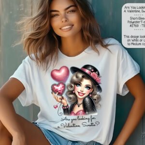 Valentine's Day Love T-Shirt: Short Sleeve, Polyester, Sweetie Design