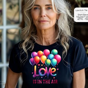 Valentine's Day Love T-Shirt - Short Sleeve, Polyester - "Love is in the Air