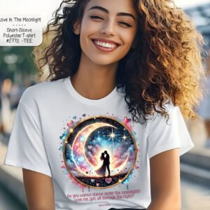 Valentine's Day Love T-Shirt, Moonlight Dance, Polyester, Short Sleeve