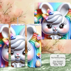 Easter Bunny Rainbow Tumbler - Insulated Stainless Steel Cup