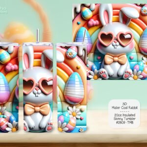 Easter Stainless Steel Insulated Tumbler - Rabbit and Eggs Design