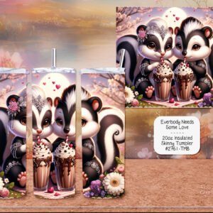 Skunk Stainless Steel Tumbler - Valentine's Day Gift for Drink Lovers