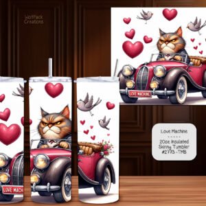 Stainless Steel Vacuum Insulated Cup - Love Machine Skinny Tumbler