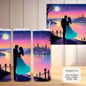 Romantic Moonlit Stainless Steel Tumbler - Perfect for Valentine's Day!