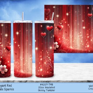 Valentine's Day Stainless Steel Tumbler - Red Hearts Design