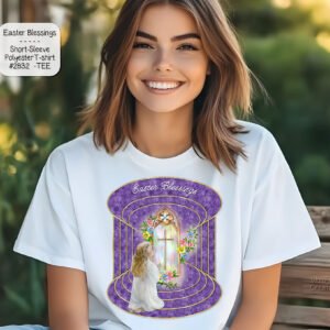 Easter Blessings Polyester T-Shirt - Short Sleeve Holiday Wear